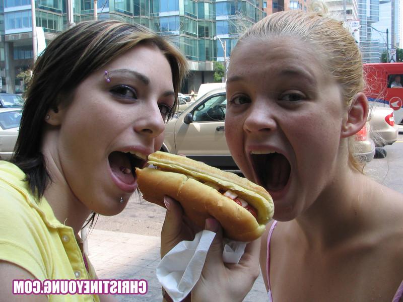 15P Two naughty teens kissing and posing on their holiday