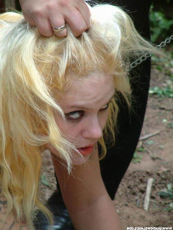 15P Pounded female slave treated like a dog