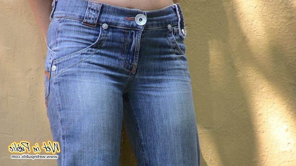 16P When this chick can't get in her house she just wets her jeans outdoors