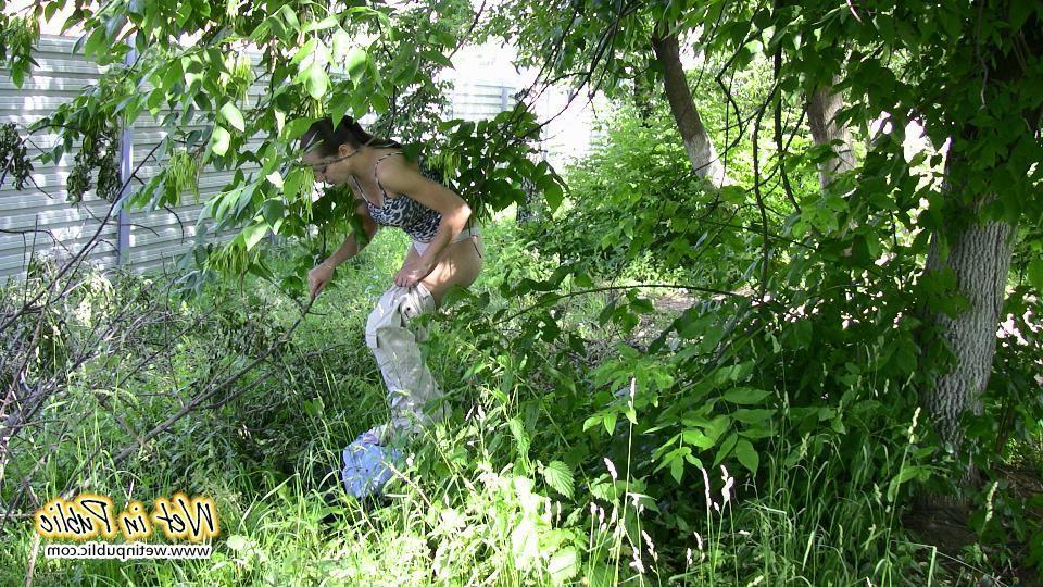 10P Chick needs fresh panties asap after wetting herself in a public park