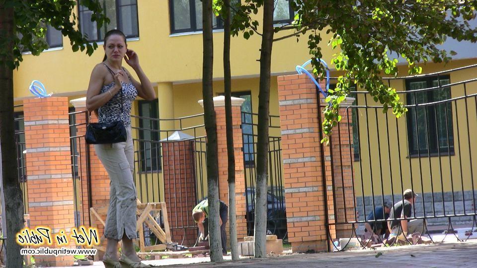 16P Chick wets herself and has to change her panties right in a public park