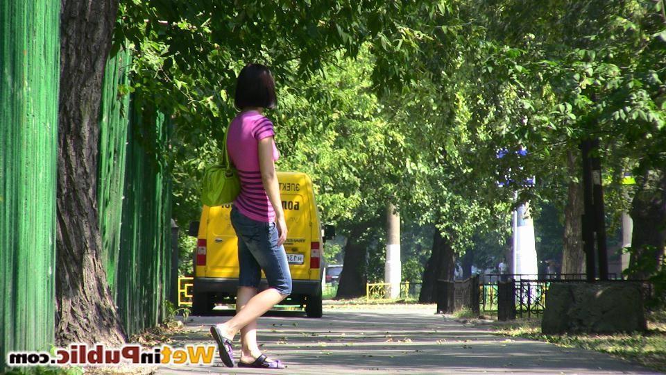 14P This chick looks pretty confident even after wetting herself in public