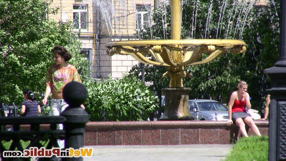 14P Chick followed reality style as she pees her pants in a public place