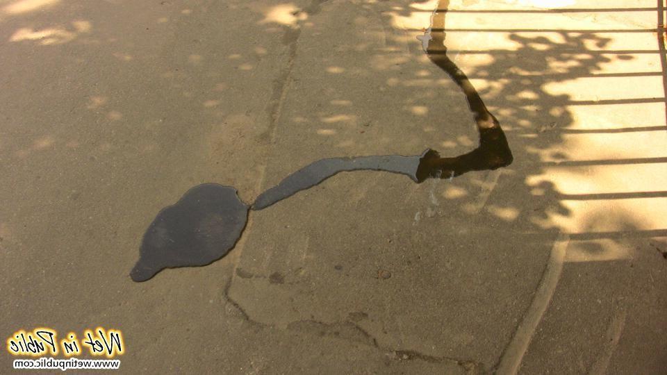 12P Detailed report from the street where a girl pissed in her tight jeans
