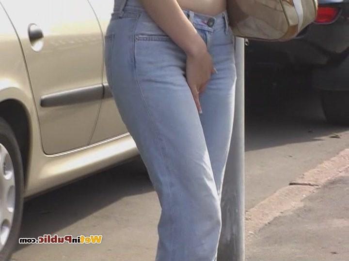 15P Wee-soggy jeans and nude twat of a slut who pissed herself in public