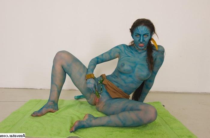 25P Avatar Porn Weird bizarre blowjob blue hottie sucking