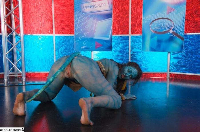 25P Avatar Porn Weird bizarre blowjob blue hottie sucking