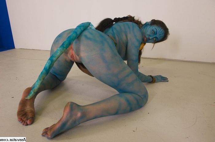 25P Avatar Porn Weird bizarre blowjob blue hottie sucking