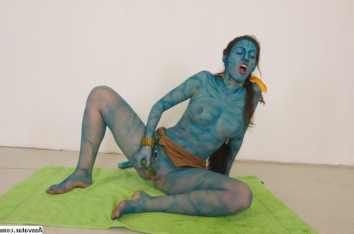 25P Avatar Porn Weird bizarre blowjob blue hottie sucking