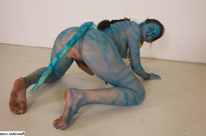 25P Avatar Porn Weird bizarre blowjob blue hottie sucking