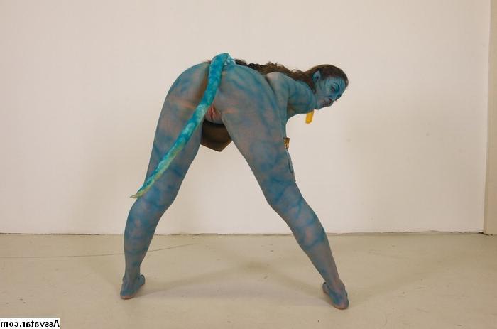 25P Avatar Porn Weird bizarre blowjob blue hottie sucking