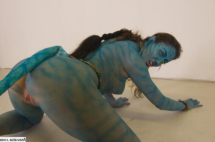 25P Avatar Porn Weird bizarre blowjob blue hottie sucking