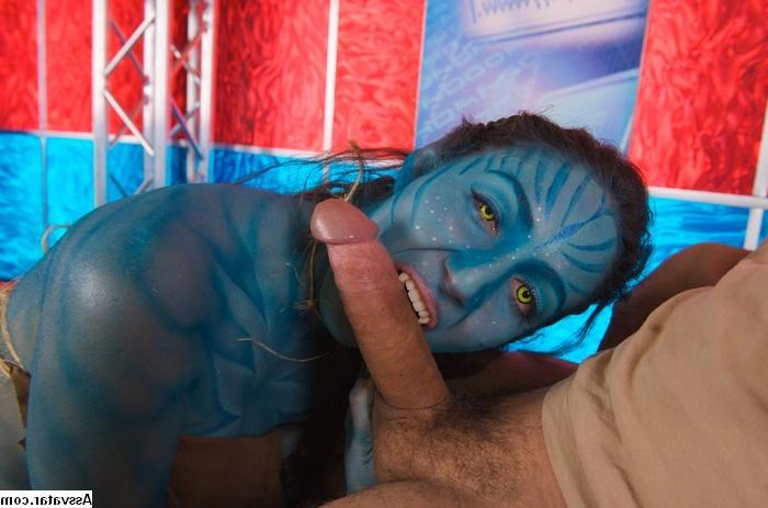 25P Avatar Porn Weird bizarre blowjob blue hottie sucking