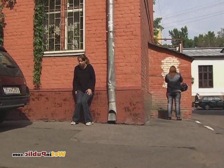 15P Ablush chick in pee-soppy pants compelled to pull them down in public