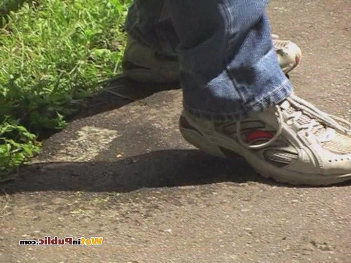 15P Discomfited gal gets a humiliating experience of public jeans wetting