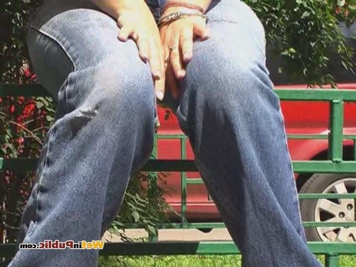 15P Discomfited gal gets a humiliating experience of public jeans wetting