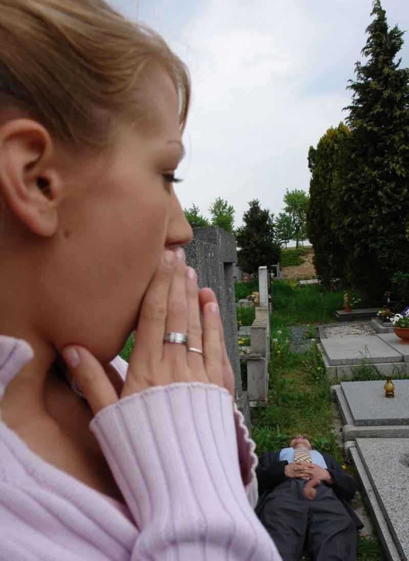 16P Blonde teen sucking grandpas cock on a cemetery