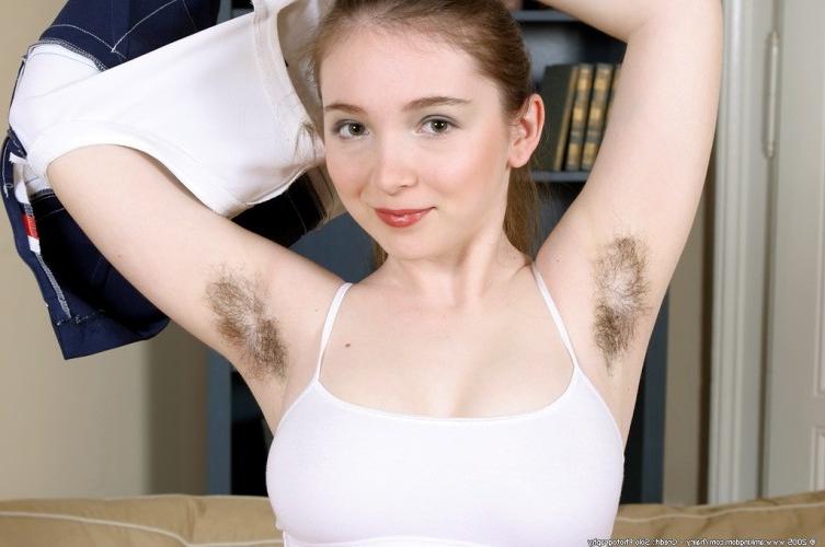 16P Really hairy teen pits and wild pussy