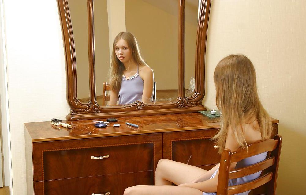 25P Cute russian teen Julia doing make-up