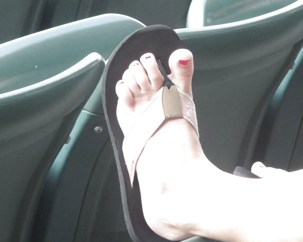 25P Candid feet at the ballpark