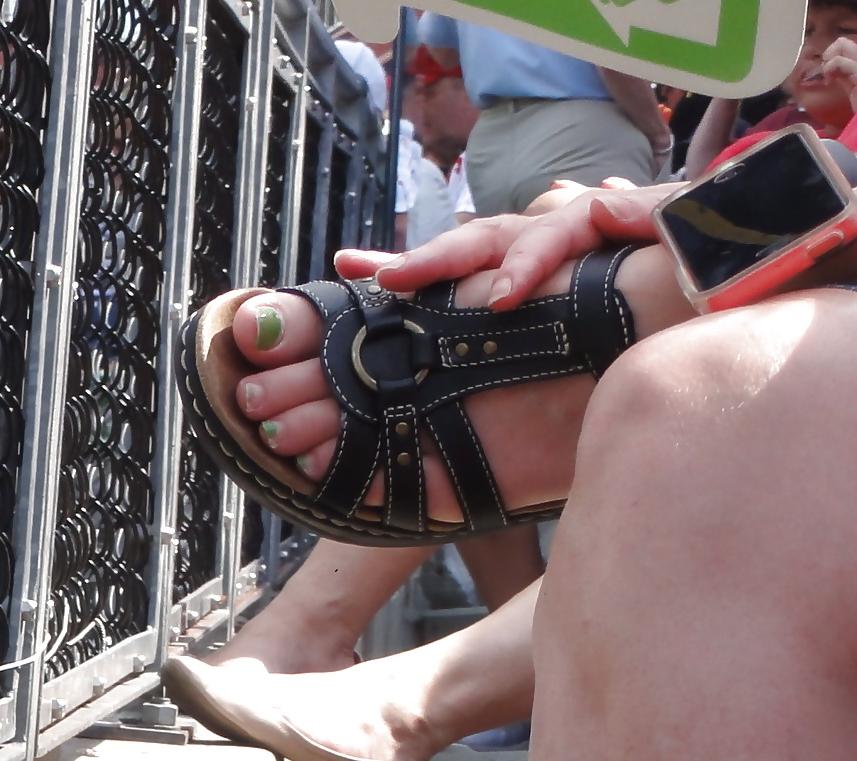 25P Candid feet at the ballpark