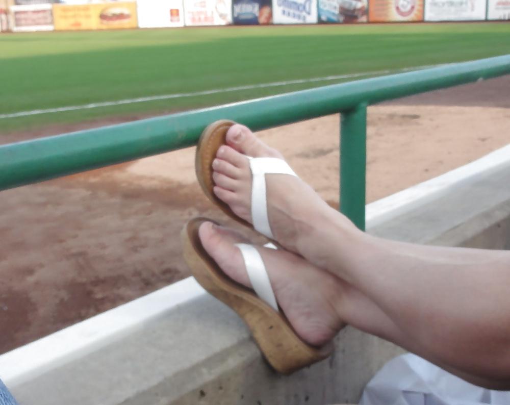 25P Candid feet at the ballpark