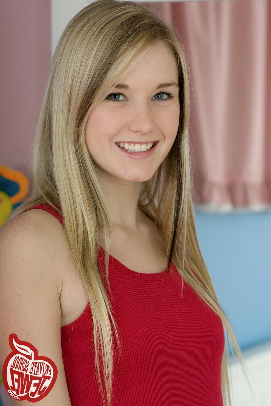 16P Cute blonde teen girl in nylons