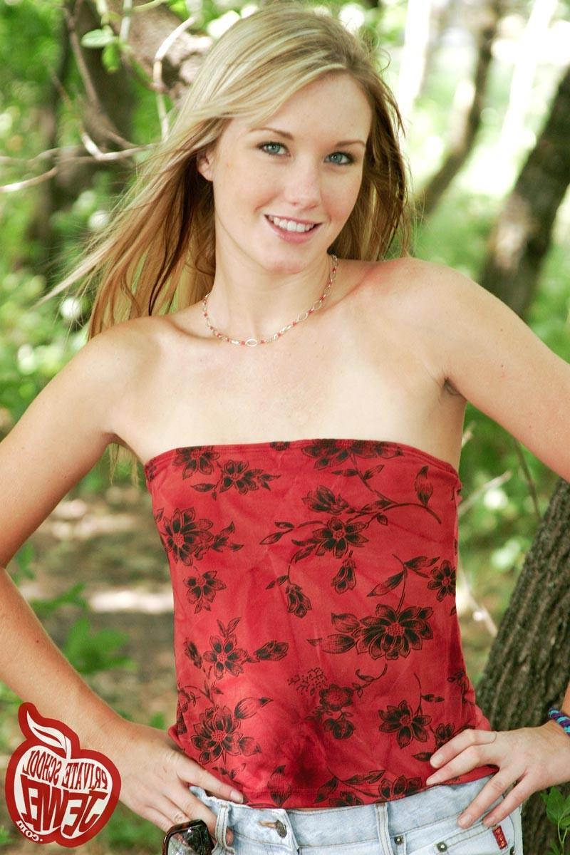 15P Cute teen shows body in woods