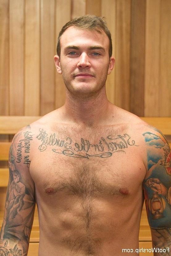 15P Emma Haize footdom sweaty in sauna feet fucks Christian Wilde making him cum