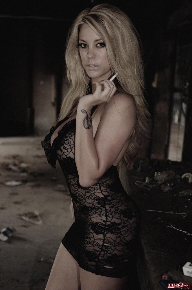 15P Got Gisele enjoys a puff on a cigarette while her boobs are exposed
