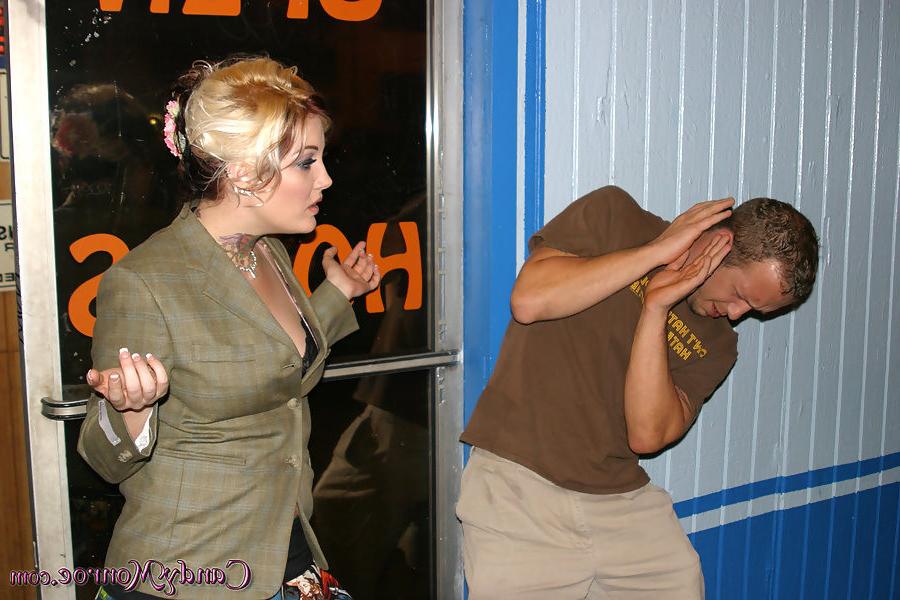 20P Candy Monroe smoking a big black cock while cuckold watching