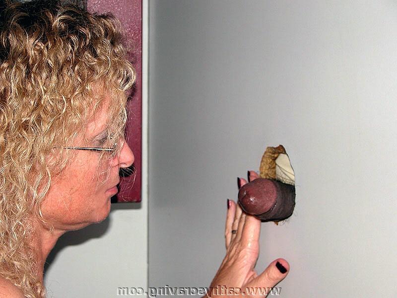 19P Blonde milf blows strangers cocks in gloryhole