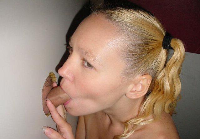 15P Nympho blonde sucks a lot of dicks through a gloryhole