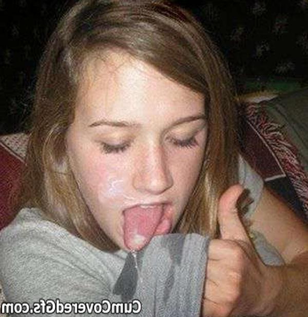 15P Teen gfs get blasted with cum and jizz facials