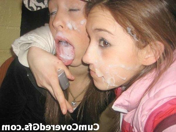 16P Teen gfs get blasted with cum and jizz facials