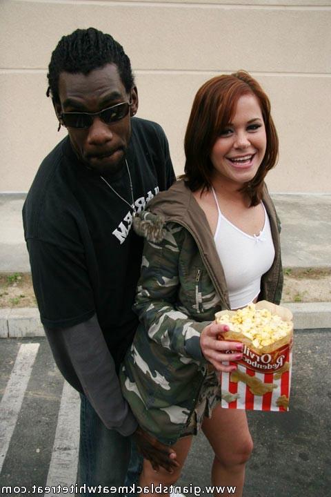 16P Young redhead gets filled up with two monster black cocks