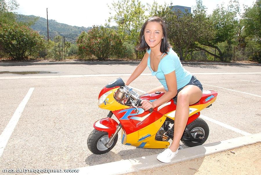 20P Teen bitch rides her little bike to town