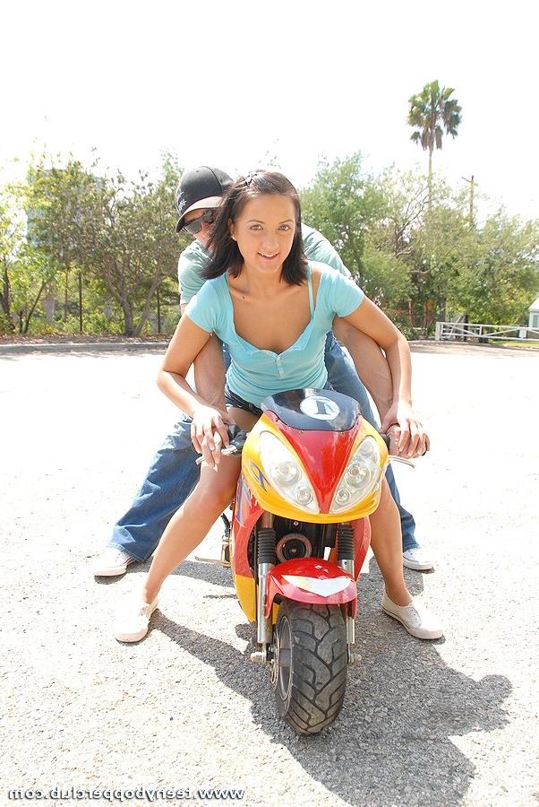 20P Teen bitch rides her little bike to town