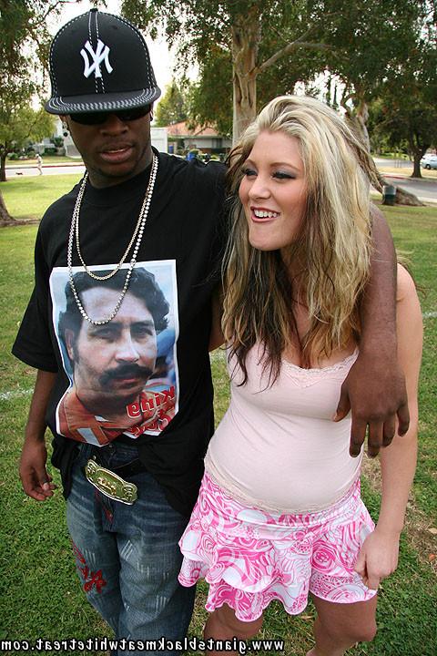 11P Young blonde cutie gets off in a nasty threesome with two hard black dicks