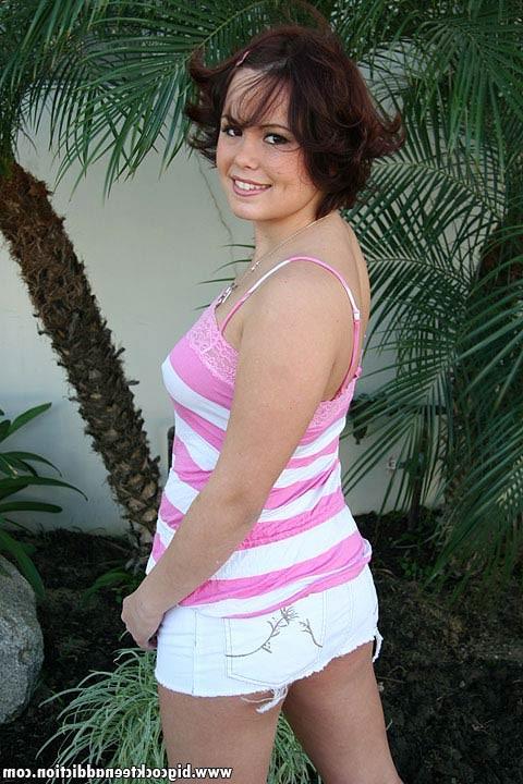 16P Chubby short haired teen brunette gets a mouthful of huge cock
