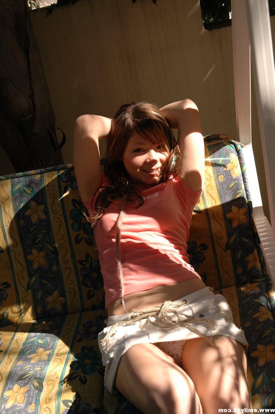 16P Cute teen outdoors topless