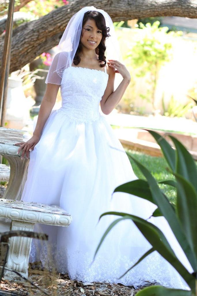 16P Alliyah Sky bride gets banged in veil and white stockings