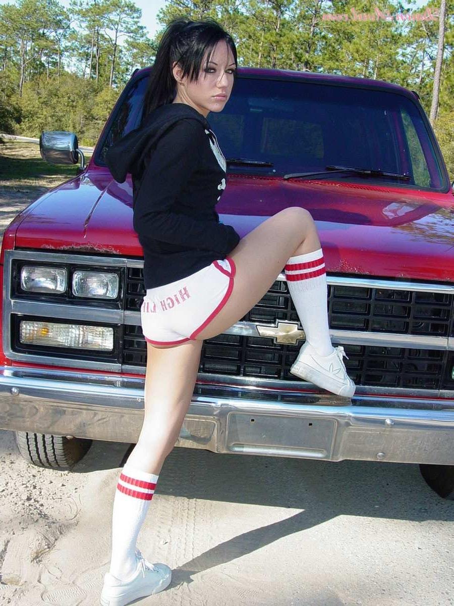 16P Chick in socks and booty shorts