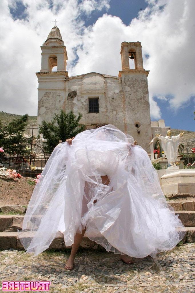 16P Mexican teen bride flashing panties
