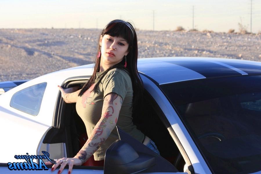 15P Jennique Adams in the desert teasing her big tits