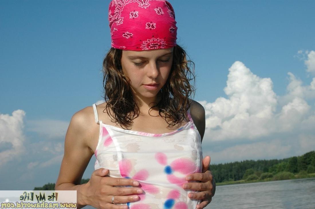 15P Nasty teen girl in wet panties posing