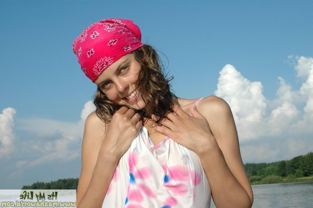 15P Nasty teen girl in wet panties posing