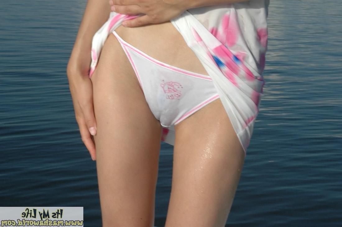 15P Nasty teen girl in wet panties posing