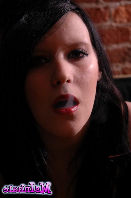 16P goth girl smoking a cigarette