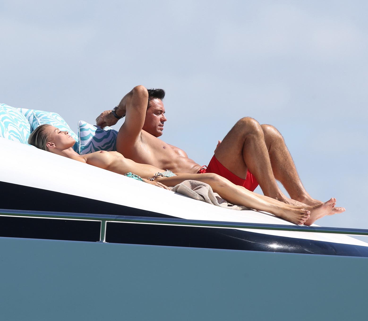 16P Joanna Krupa tanning topless at the yacht in Miami